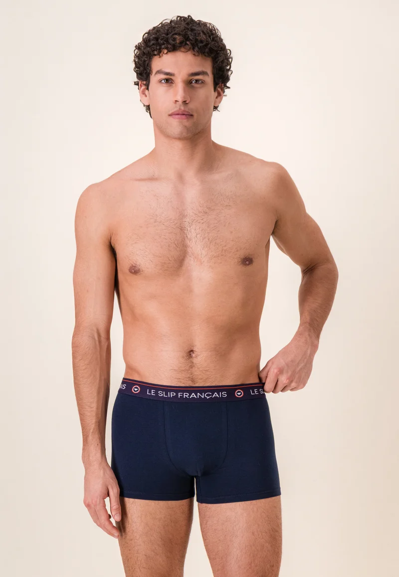 Lot de 5 boxers en coton - Boxers Coq Marine Indigo Marine Blanc Rouge