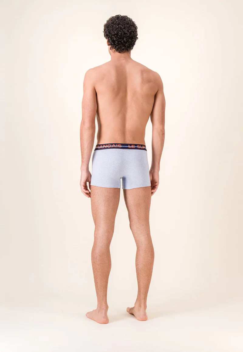 Lot de 3 boxers en coton - Boxers Bleu Ciel Bleu Acier Brique