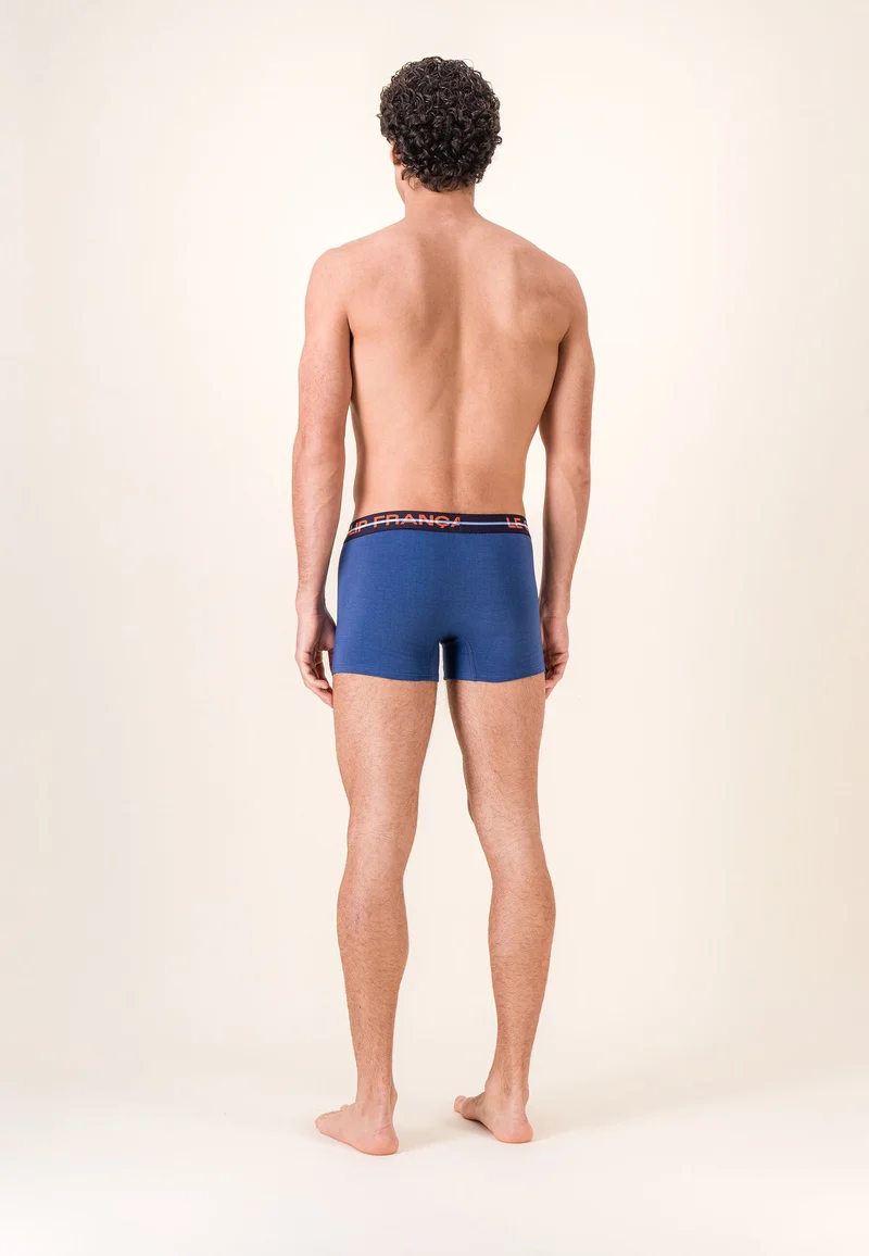 Lot de 3 boxers en coton - Boxers Puzzle Bleu Acier Brique
