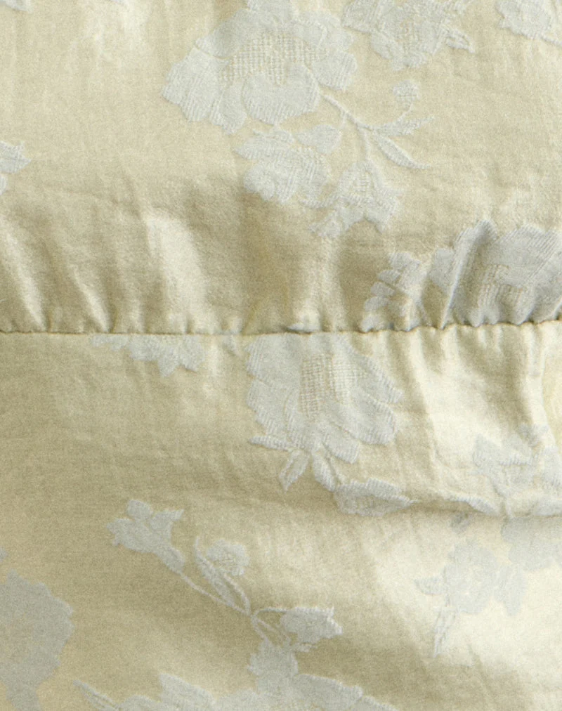 Haut Hanna à boutons asymétriques en jacquard vert sauge