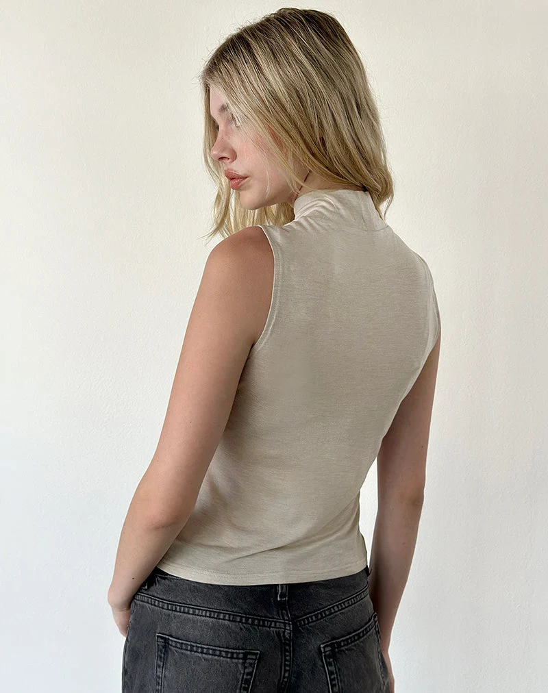 Débardeur Danha en jersey transparent couleur crème