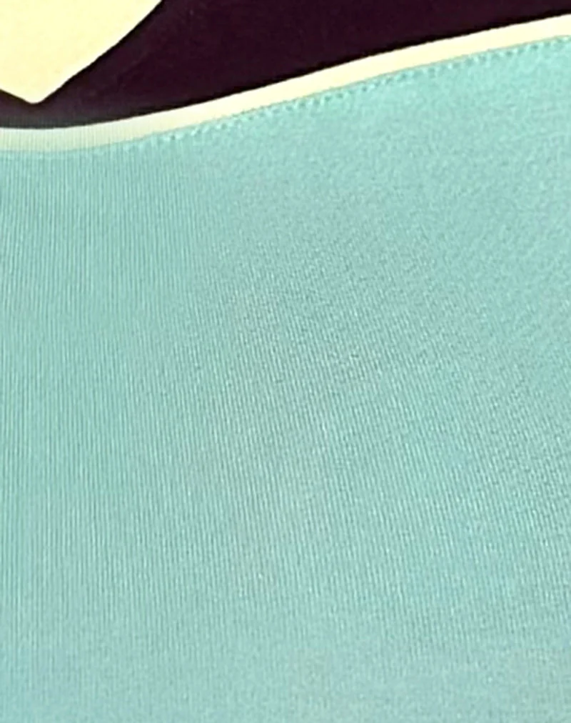 Haut Alba couleur aqua et figue, avec bordure couleur citron