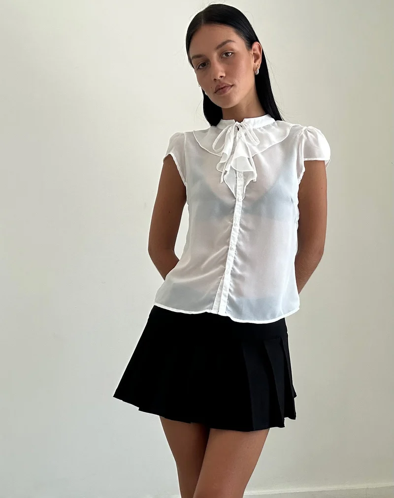 Chemisier Lada en mousseline blanche