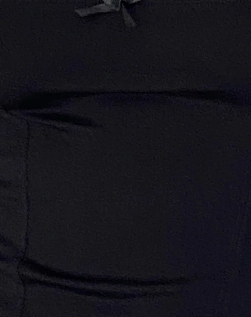 Jinisa Corset Top in Black Sateen