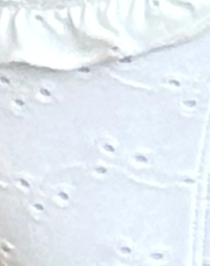 Bas de bikini à volants Lentra en broderie blanche