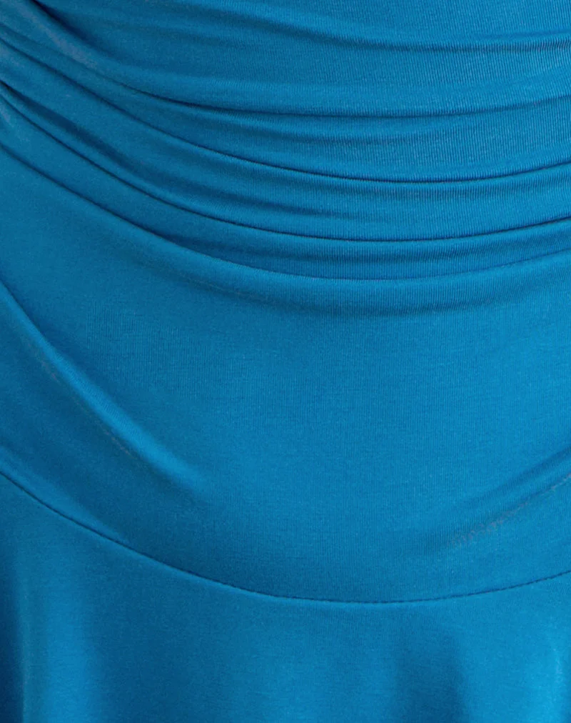 Mini-robe Sunmi en cupro, bleu roi foncé