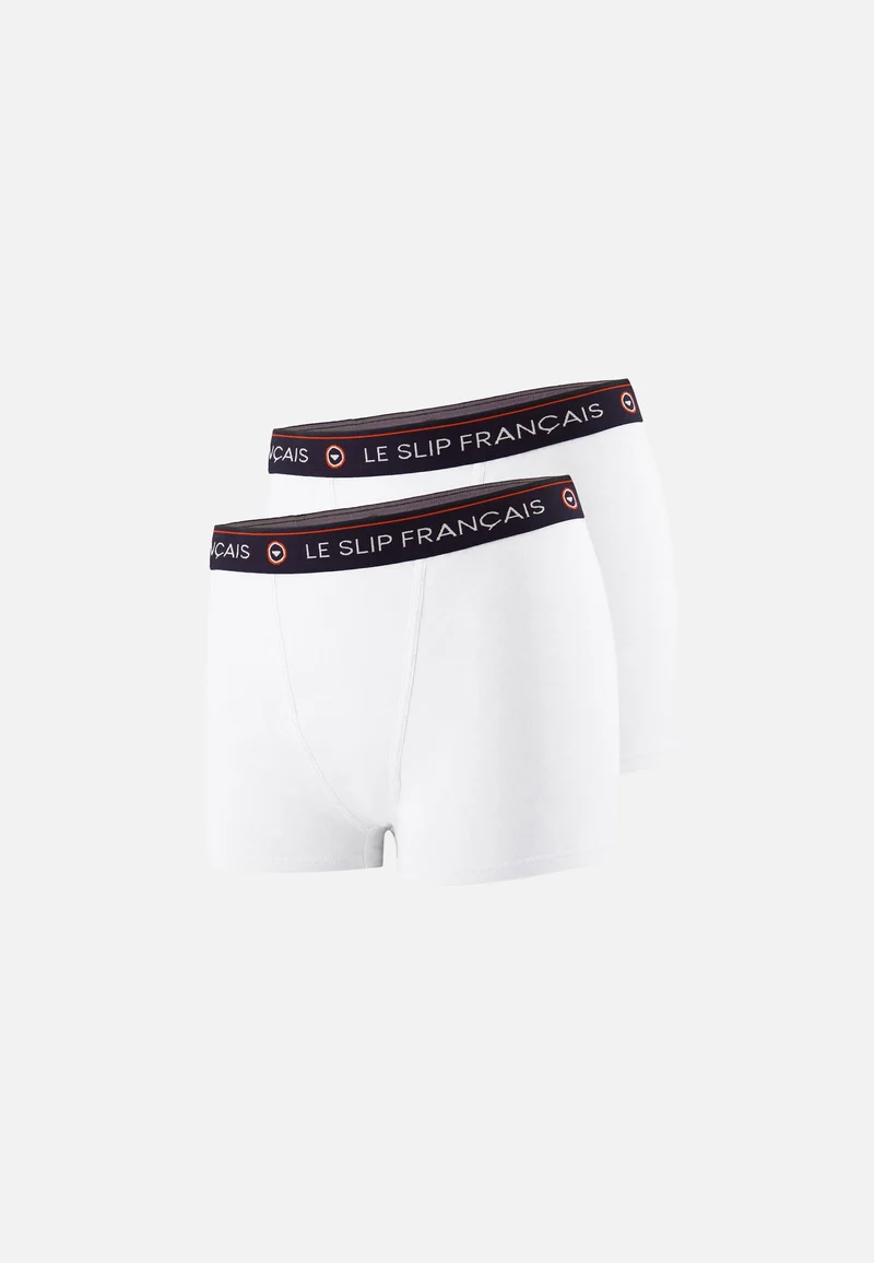 Lot de 2 culottes boxers femme en coton - Culottes Boxers Blanc