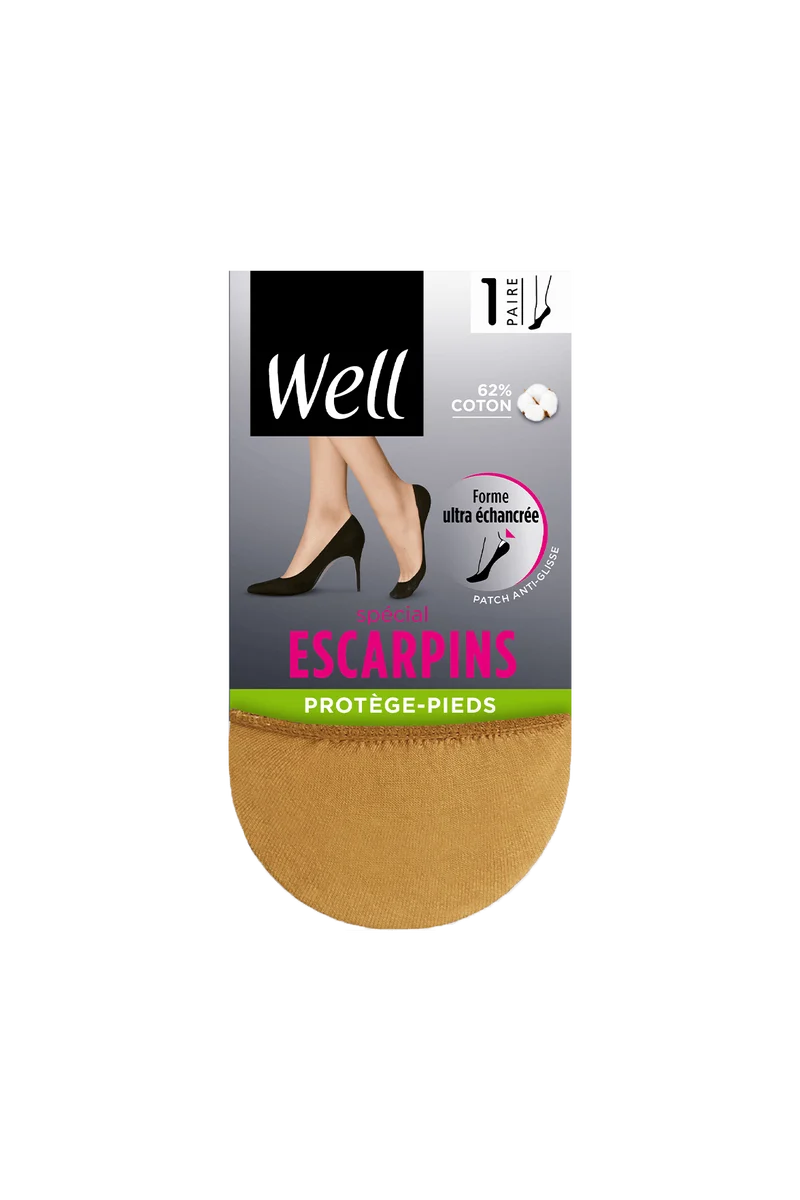 Protège-Pieds Spécial Escarpins Ultra échancré Patch Anti-glisse - Naturel