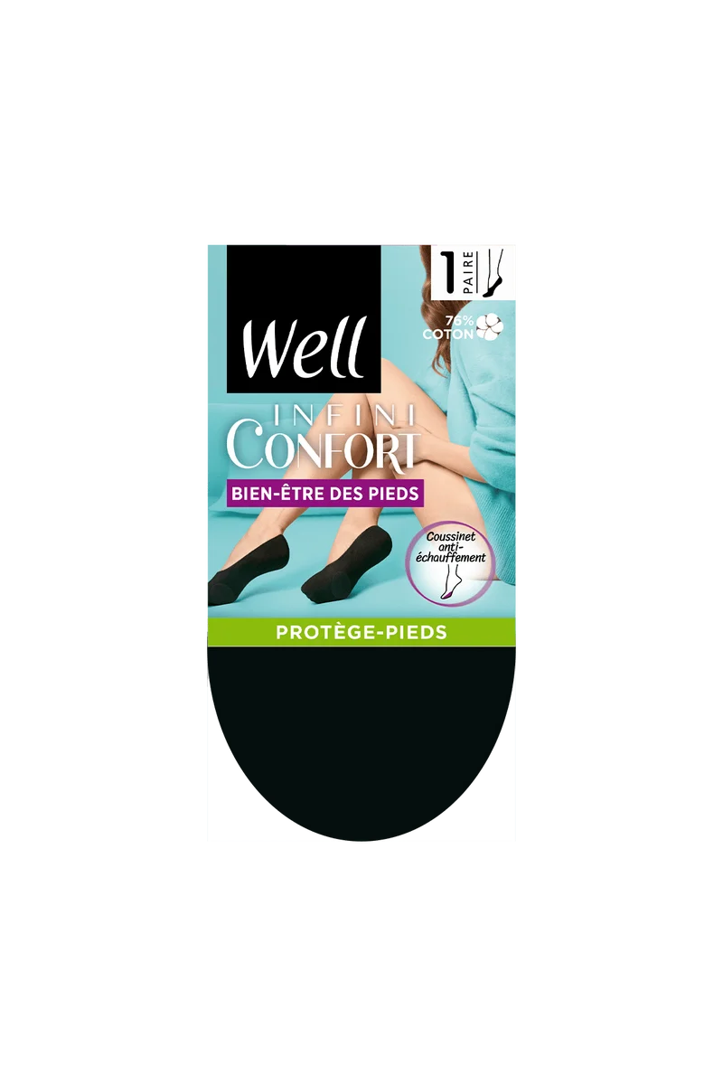 Protège-Pieds Bien-Etre des Pieds Well Infini Confort - Noir