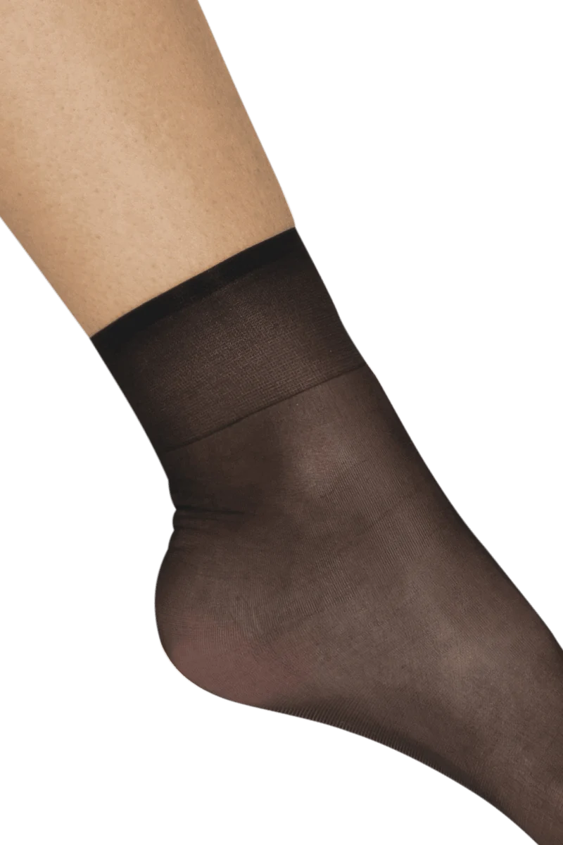 Lot de 2 paires de Socquettes Transparentes Tenue Parfaite 15D Well Infini Confort - Noir