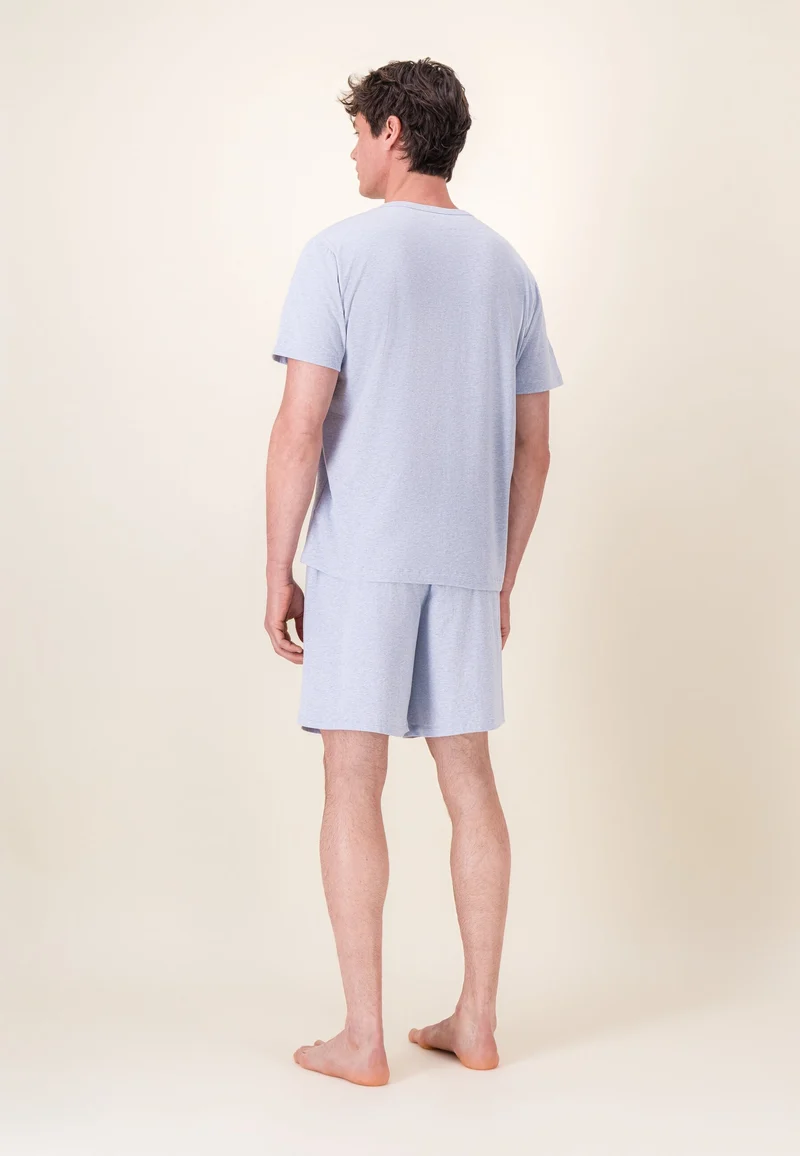 T-shirt à manches courtes bleu en coton - Formidable Bleu Ciel Chine