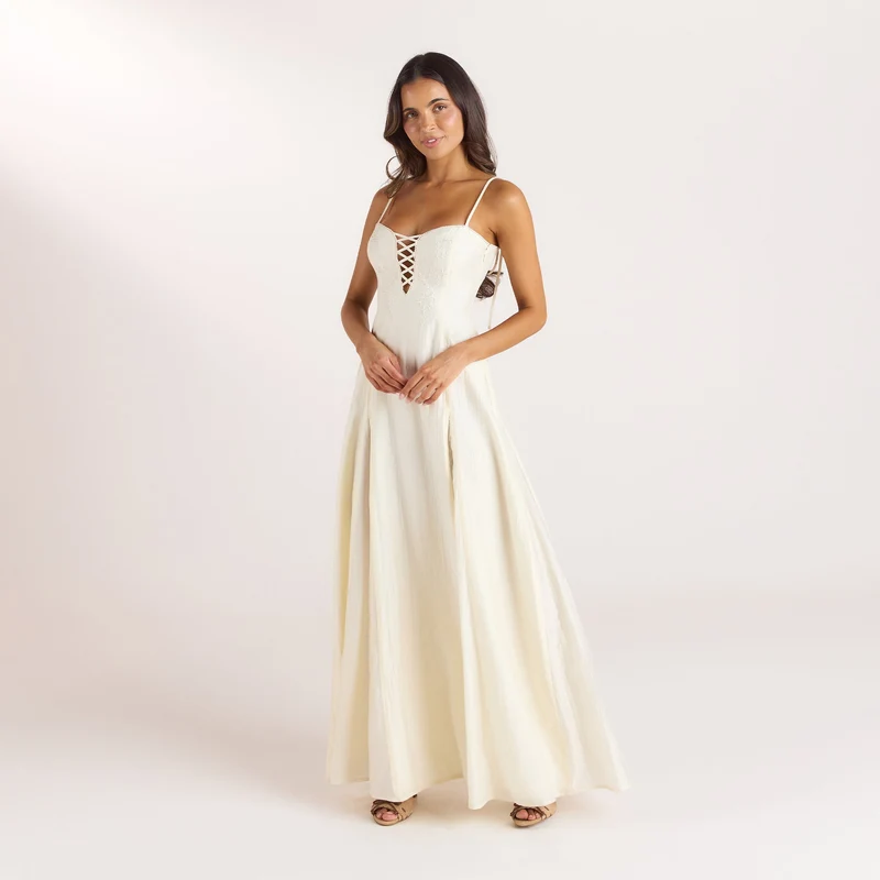 Robe Maxi Brodée - Crème au beurre