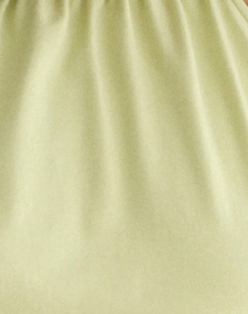 Mini-robe Vakali à col licou en jersey de rayonne, couleur pistache