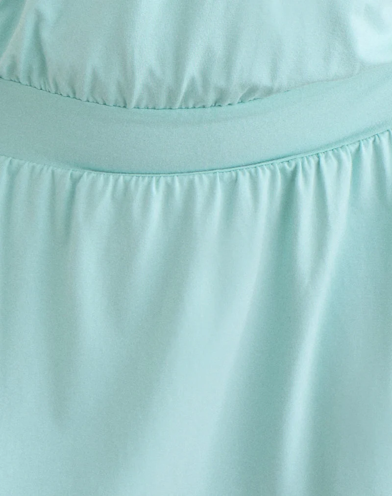 Mini-robe croisée « Pippa Plunge » en jersey bleu aqua