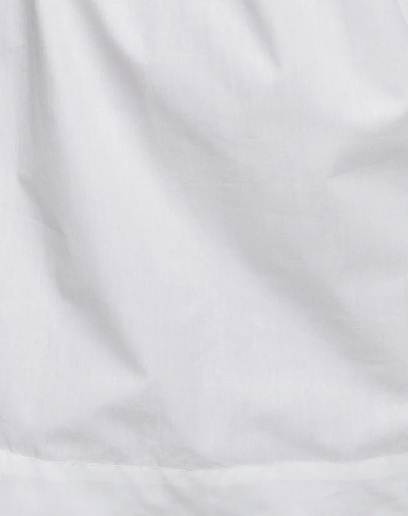 Melda Tea Mini Dress in Poplin White