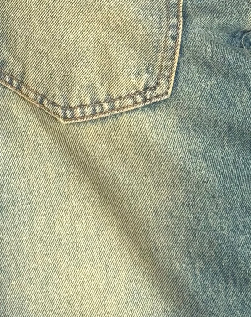 Jean à taille basse extra-large Roomy en vert moyen usé