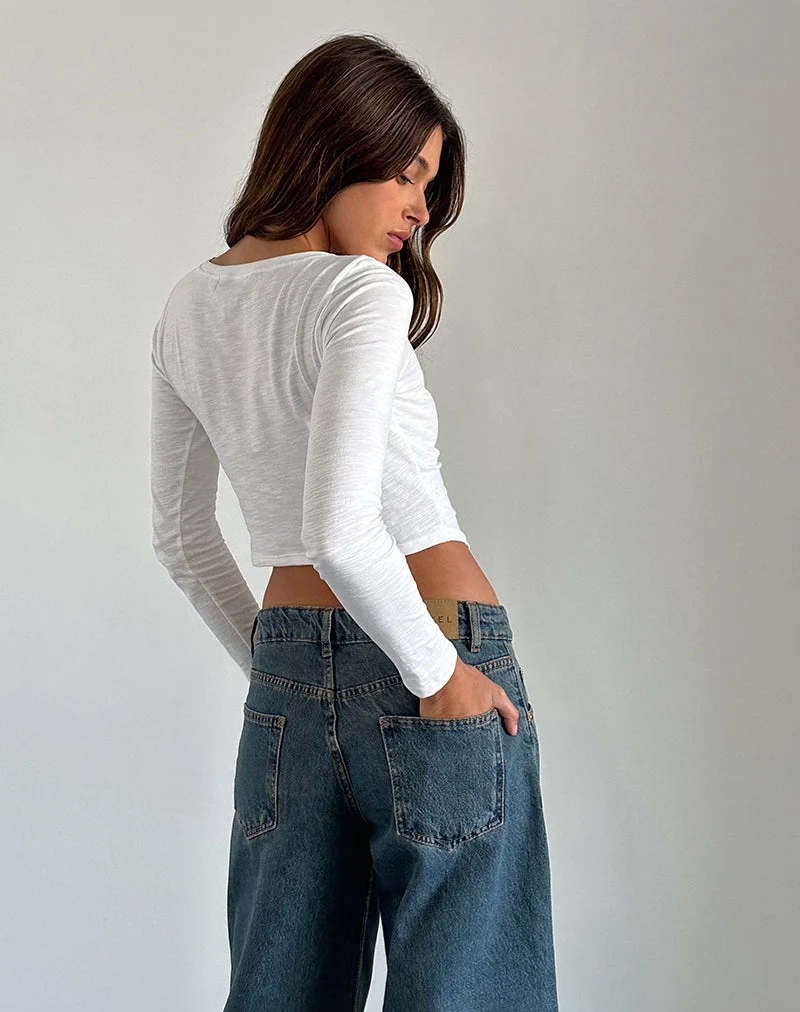 Jojisa Top en jersey blanc cassé