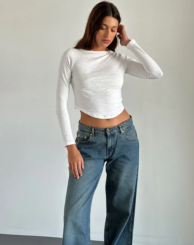 Jojisa Top en jersey blanc cassé