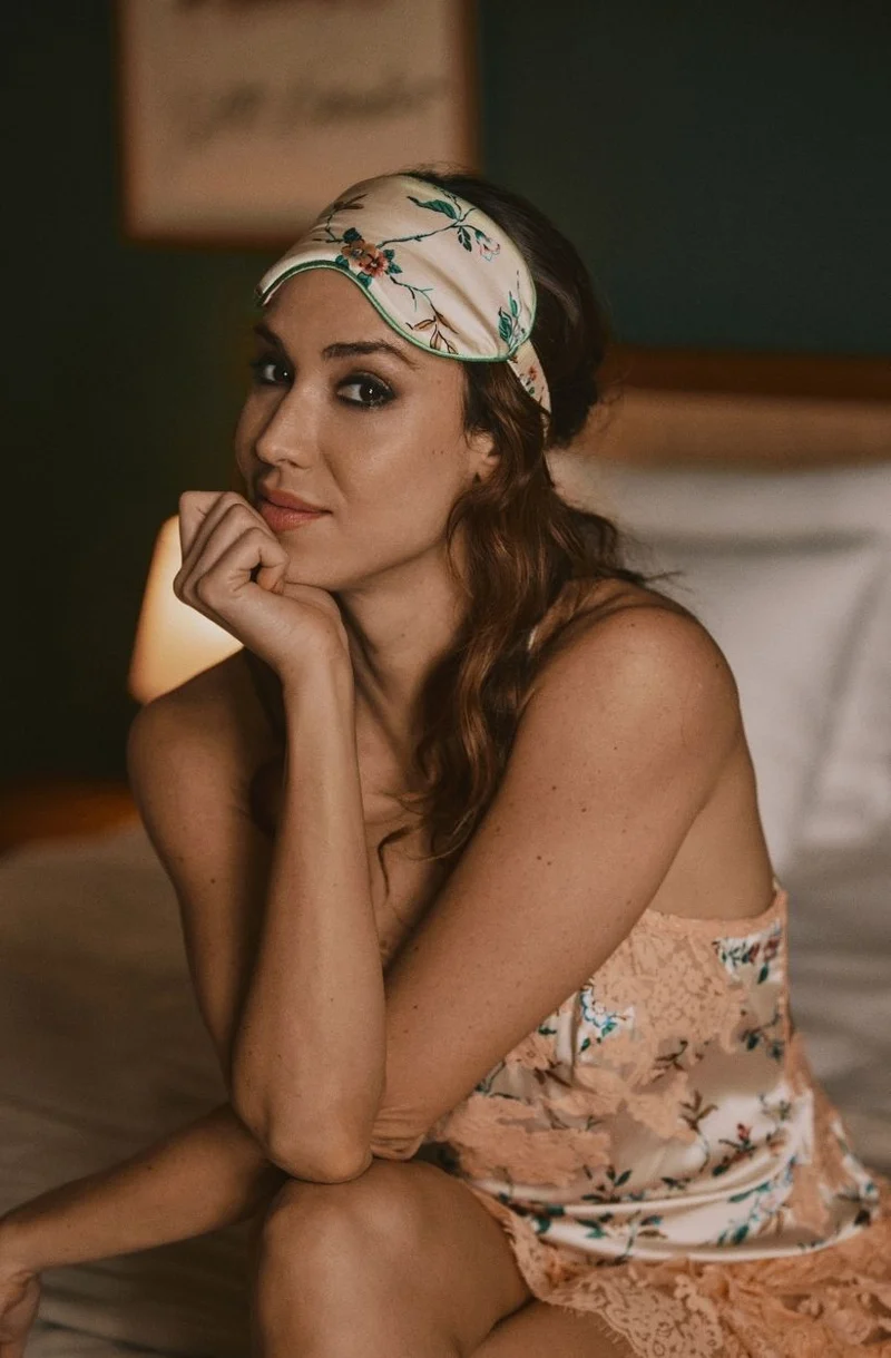 Masque de sommeil en soie Daisy