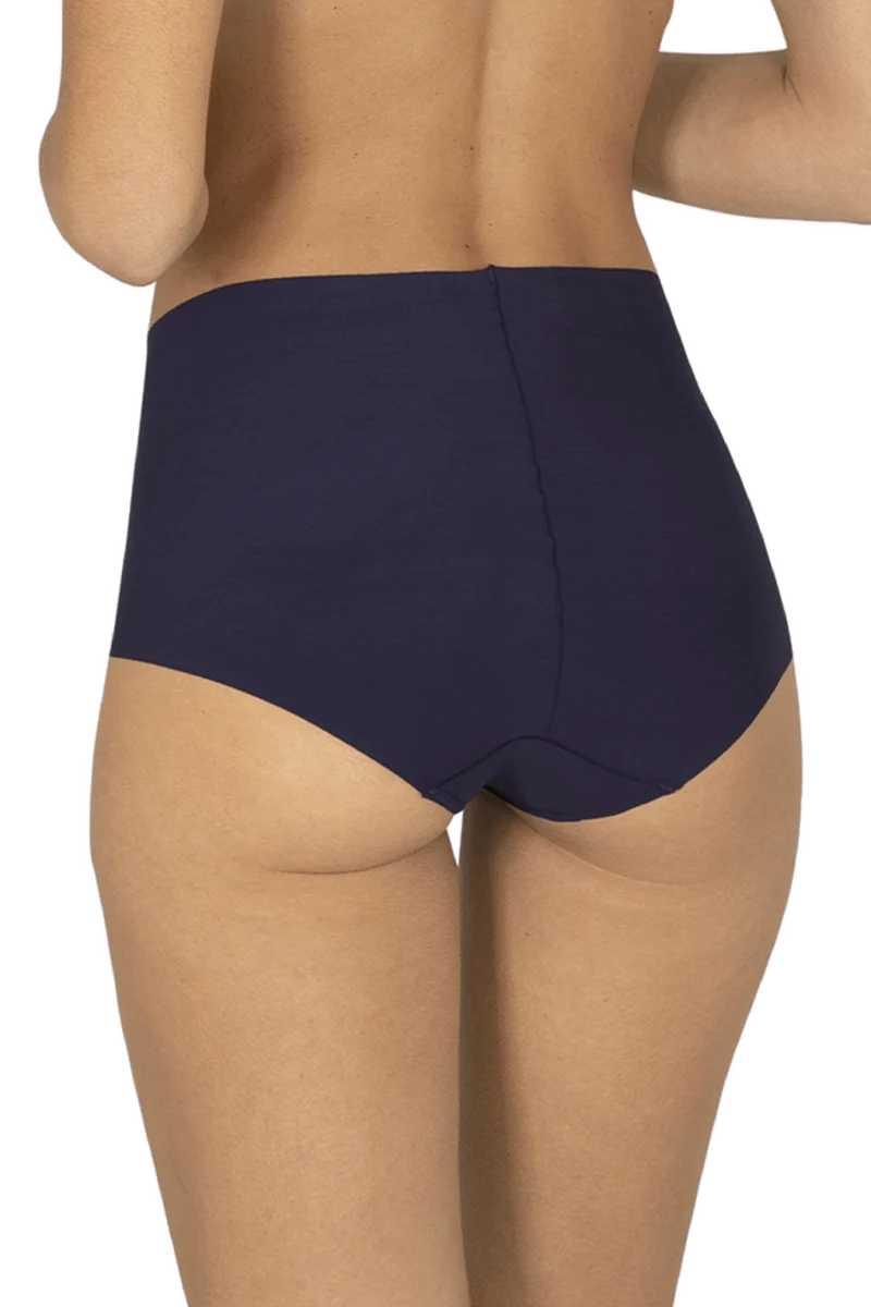 Culotte Haute Microfibre Invisi Galbe - Bleu nuit