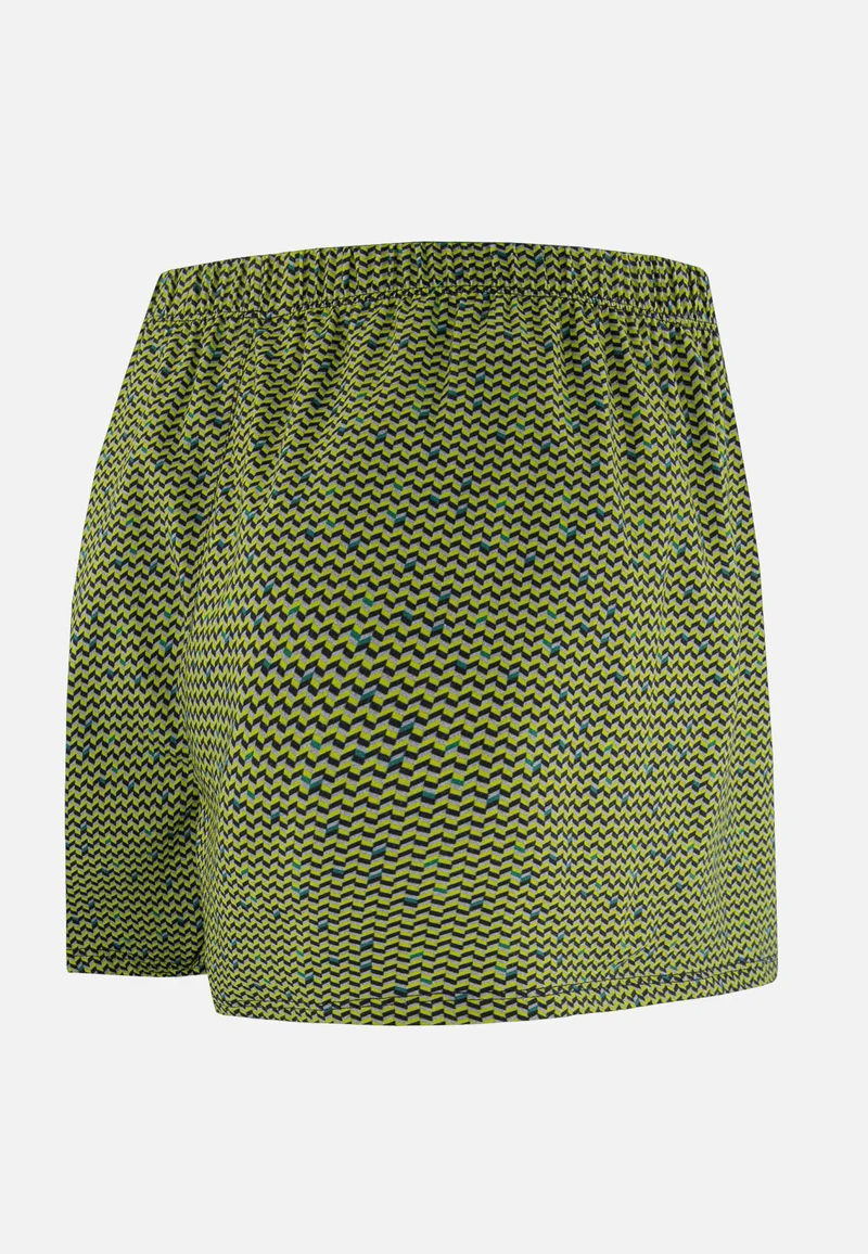 Caleçon à motif chevron jaune anis en jersey de coton - Fredo Chevron Jaune Anis