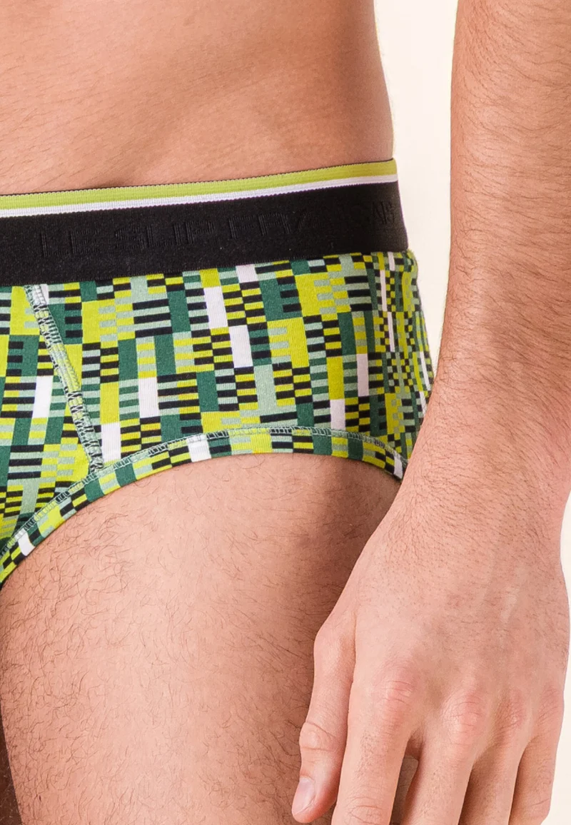 Slip à motif entrelaces jaune anis en coton - Terrible Entrelaces Jaune Anis