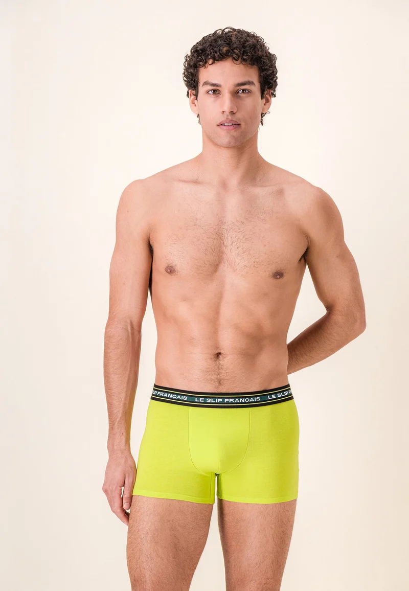 Boxer jaune en coton - Redoutable Jaune Anis