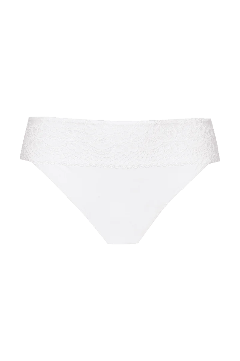 Slip brésilien dentelle et microfibre L'irrésistible - Blanc