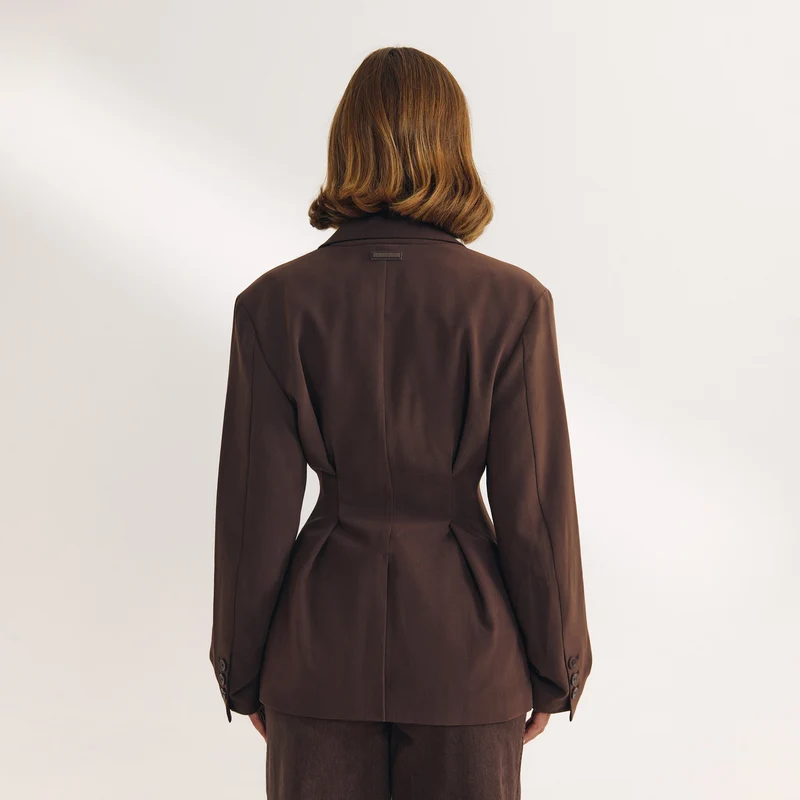 Blazer à Manches Oversize - Chocolat