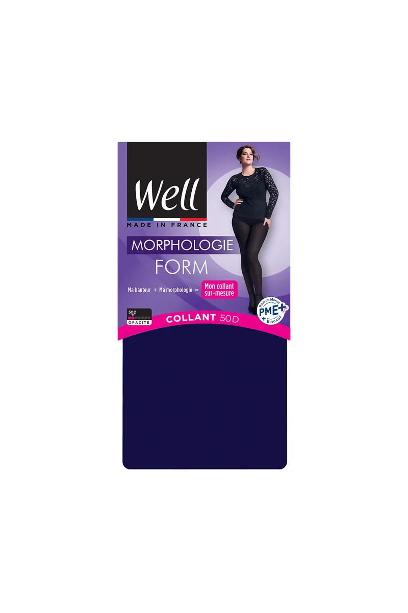 Collant Opaque 50D sur-mesure Morphologie - Bleu profond