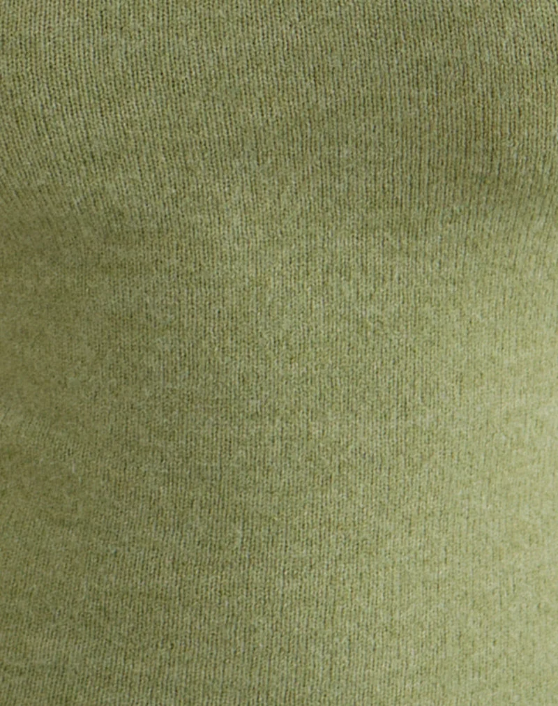 Haut Reita à encolure en trou de serrure et perle, en maille olive