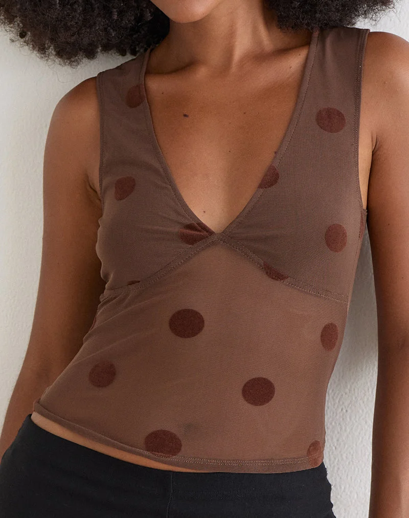 Découvrez le haut « Top in Big Polka Brown »