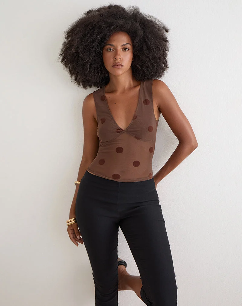 Découvrez le haut « Top in Big Polka Brown »