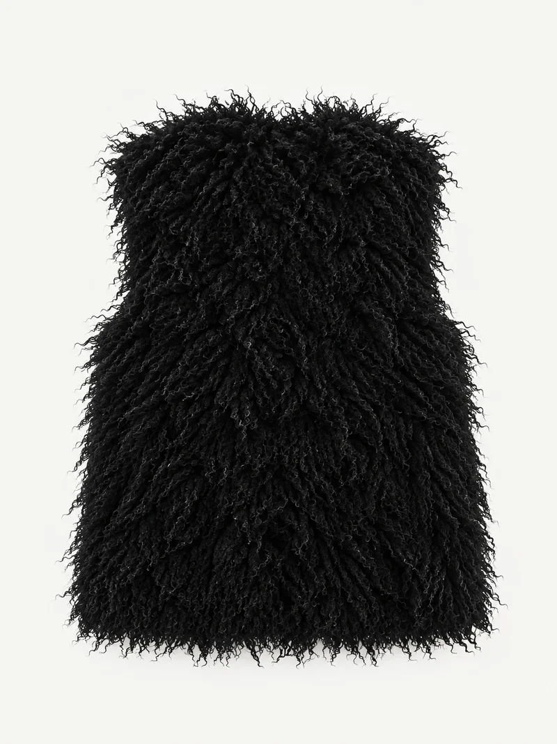 Veste sans manches à texture bouclée