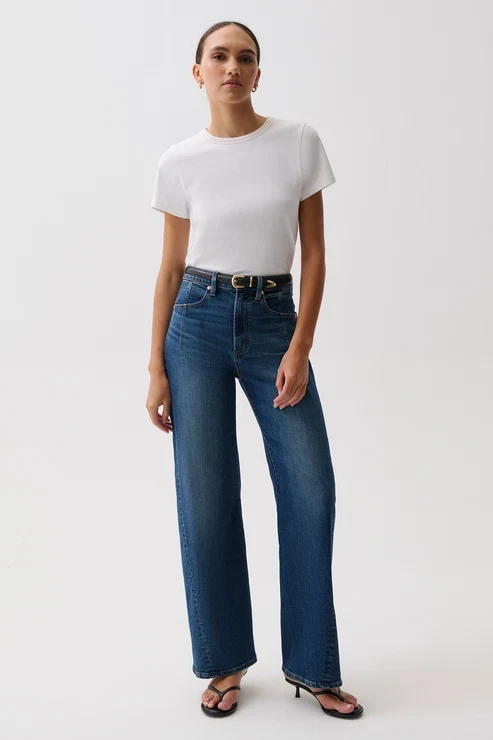 Jeans taille haute à jambes larges Kyra