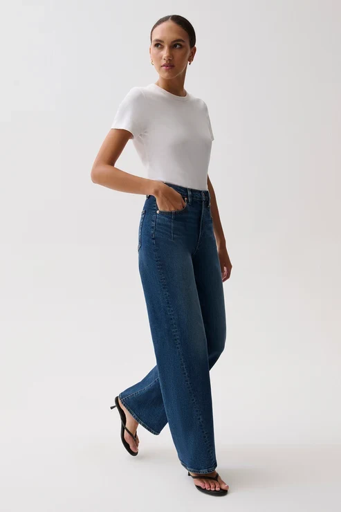 Jeans taille haute à jambes larges Kyra