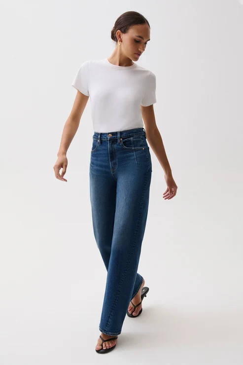 Jeans taille haute à jambes larges Kyra