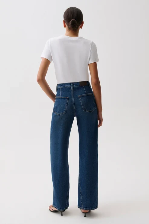 Jeans taille haute à jambes larges Kyra