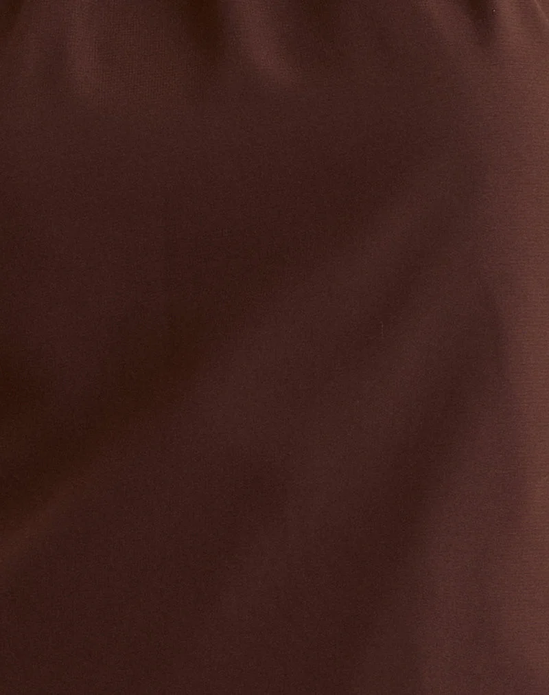 Astina Halterneck Top in Chiffon Brown