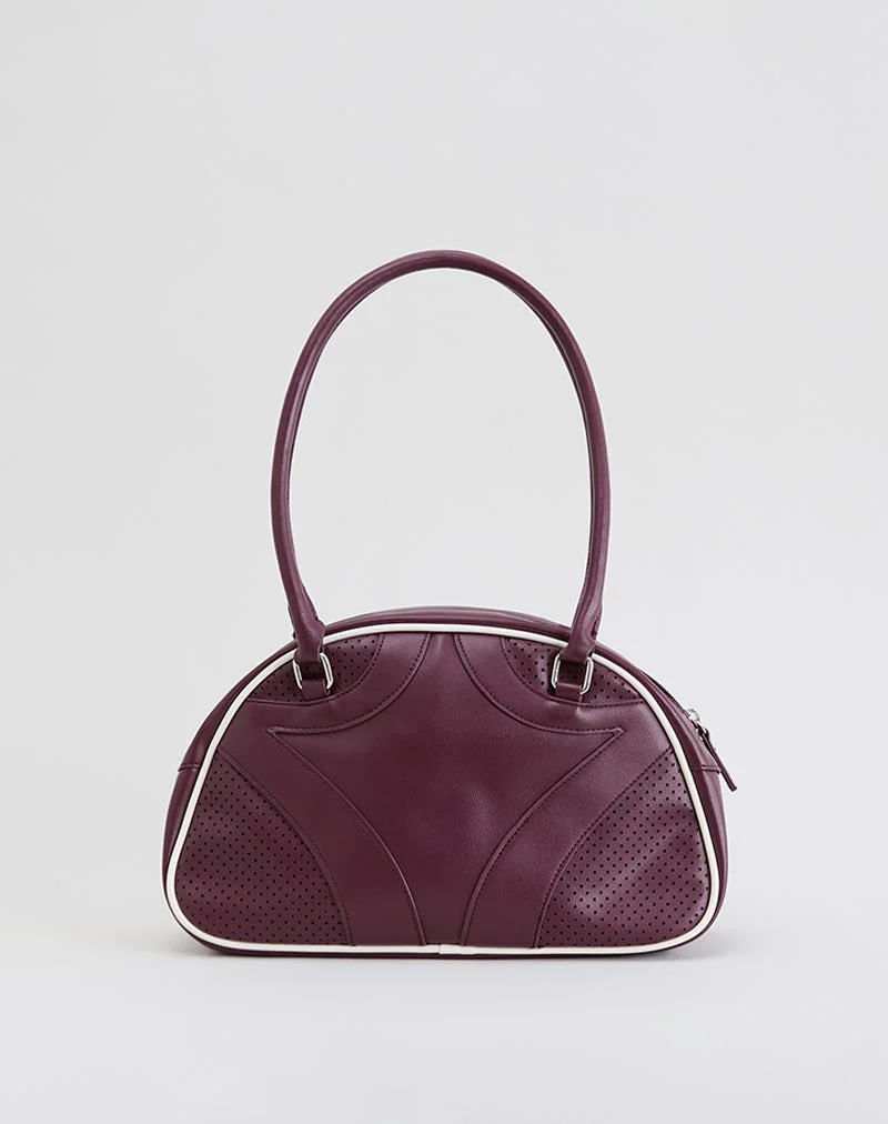 Sac bowler en crème et bourgogne