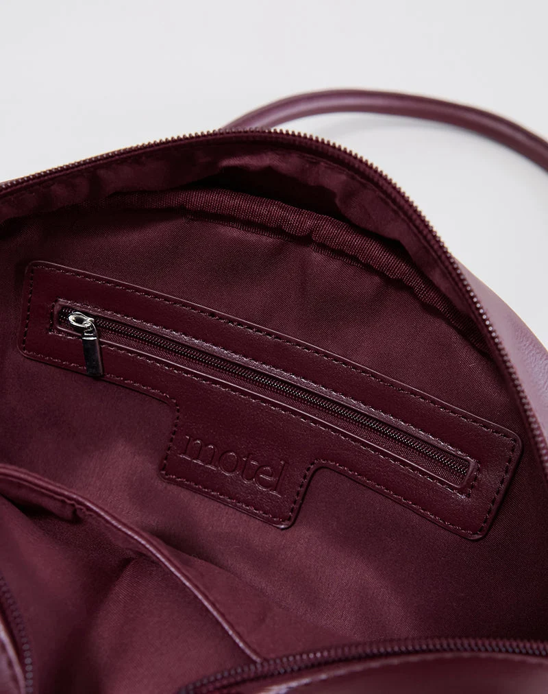 Sac bowler en crème et bourgogne