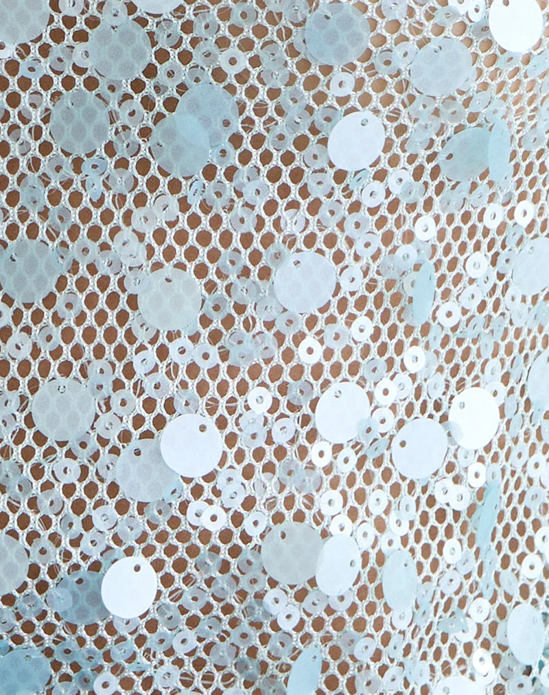 Haut Yorenda bleu à paillettes en filet