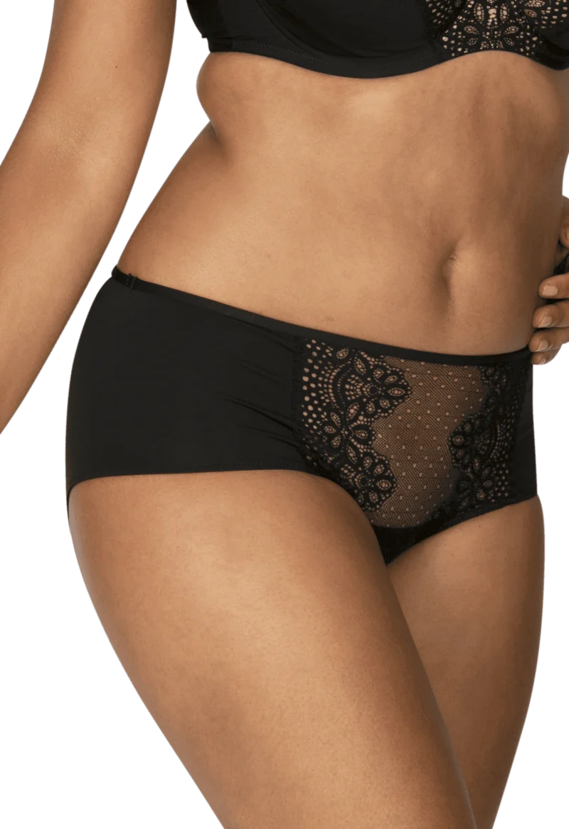 Shorty en dentelle et microfibre L'irrésistible - Noir