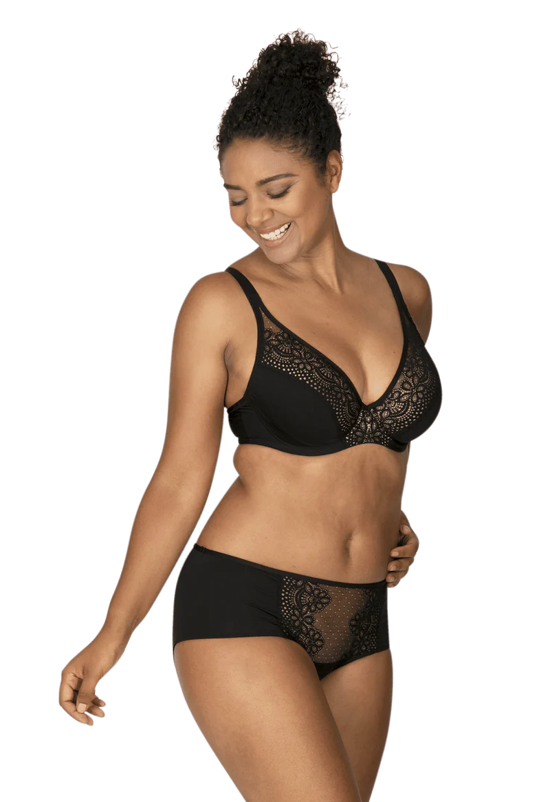 Shorty en dentelle et microfibre L'irrésistible - Noir