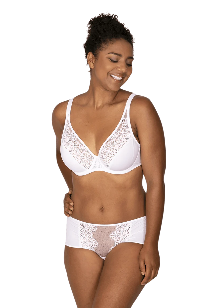 Shorty en dentelle et microfibre L'irrésistible - Blanc