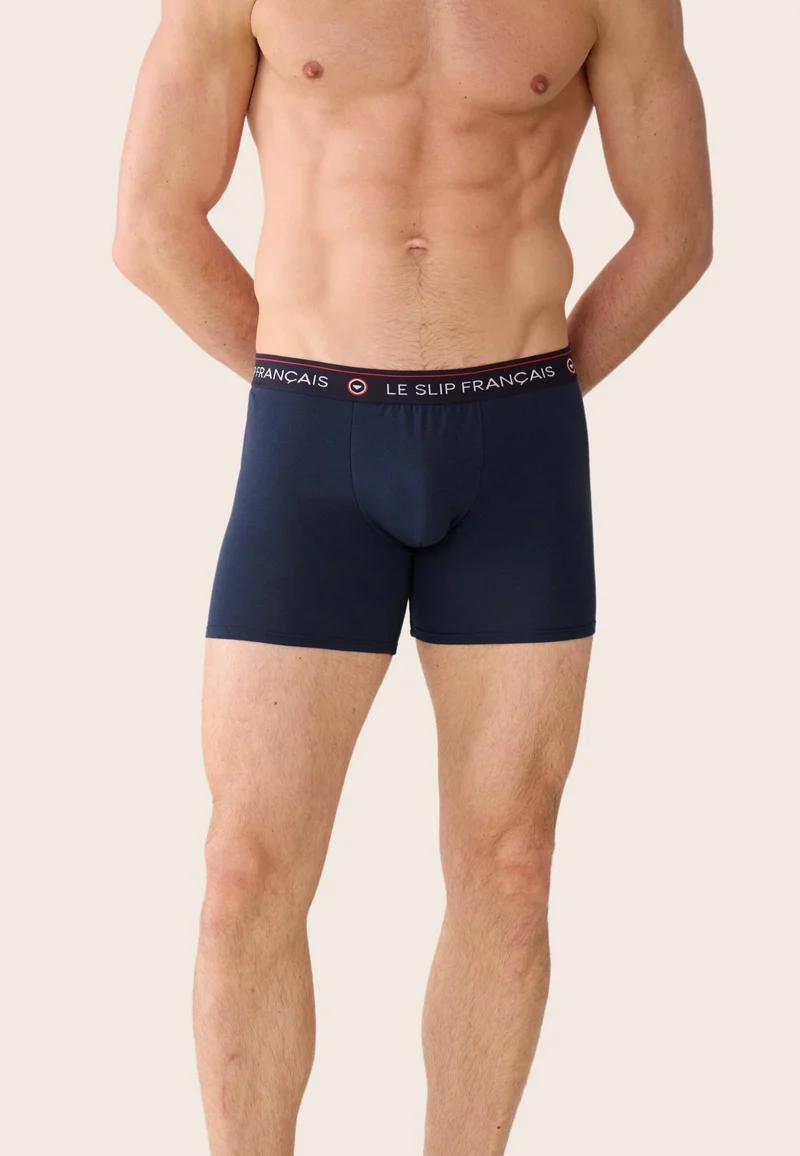 Lot de 7 boxers longs en coton - Boxers Longs Marine