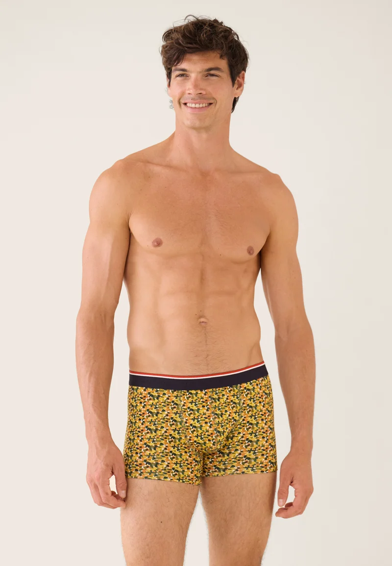 Boxer jaune à motif confetti en coton - Marius Confetti Jaune