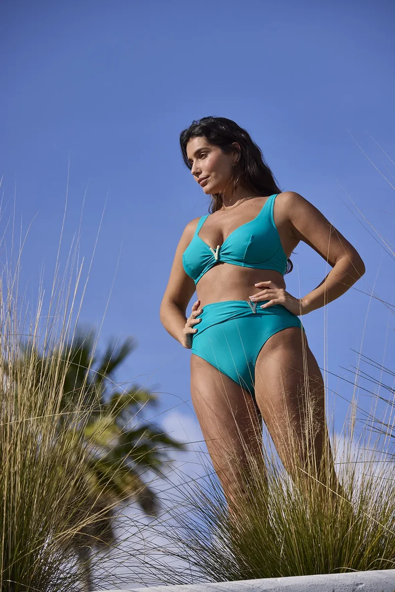 Culotte de bain taille haute Managua Vert Amalfi