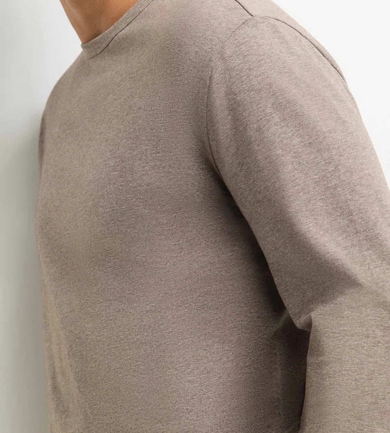 Ensemble pyjama pantalon homme marron mélange Dim Jersey Elastane