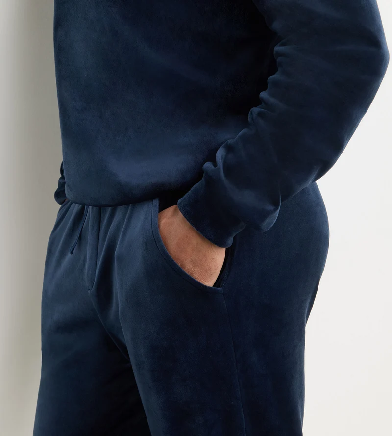 Haut homme manches longues col rond bleu marine Dim Chenille